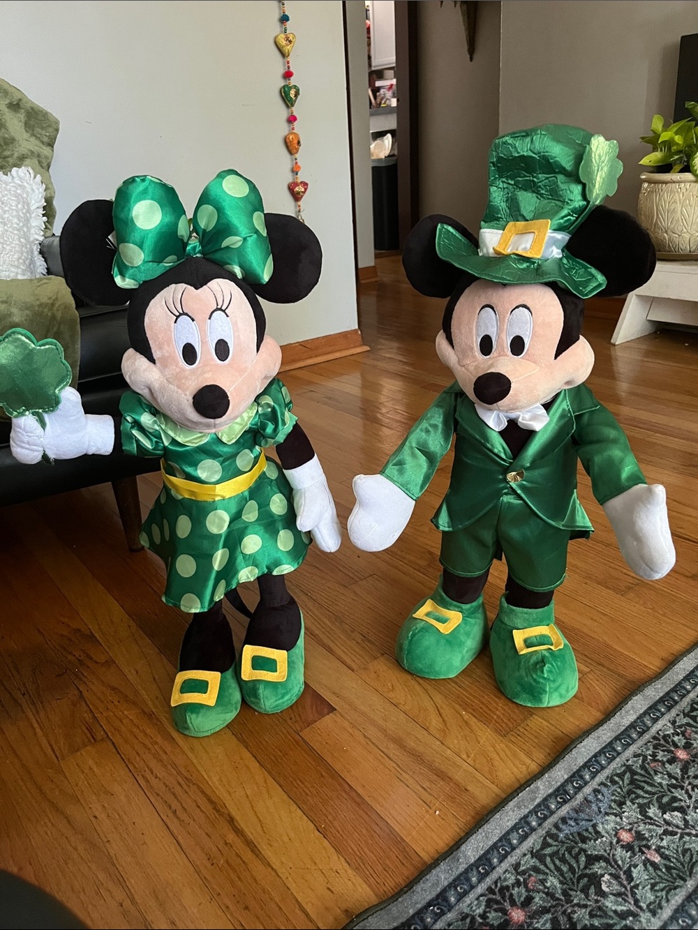 Disney Minnie & Mickey St. Patrick's Day Porch Greeters Plush